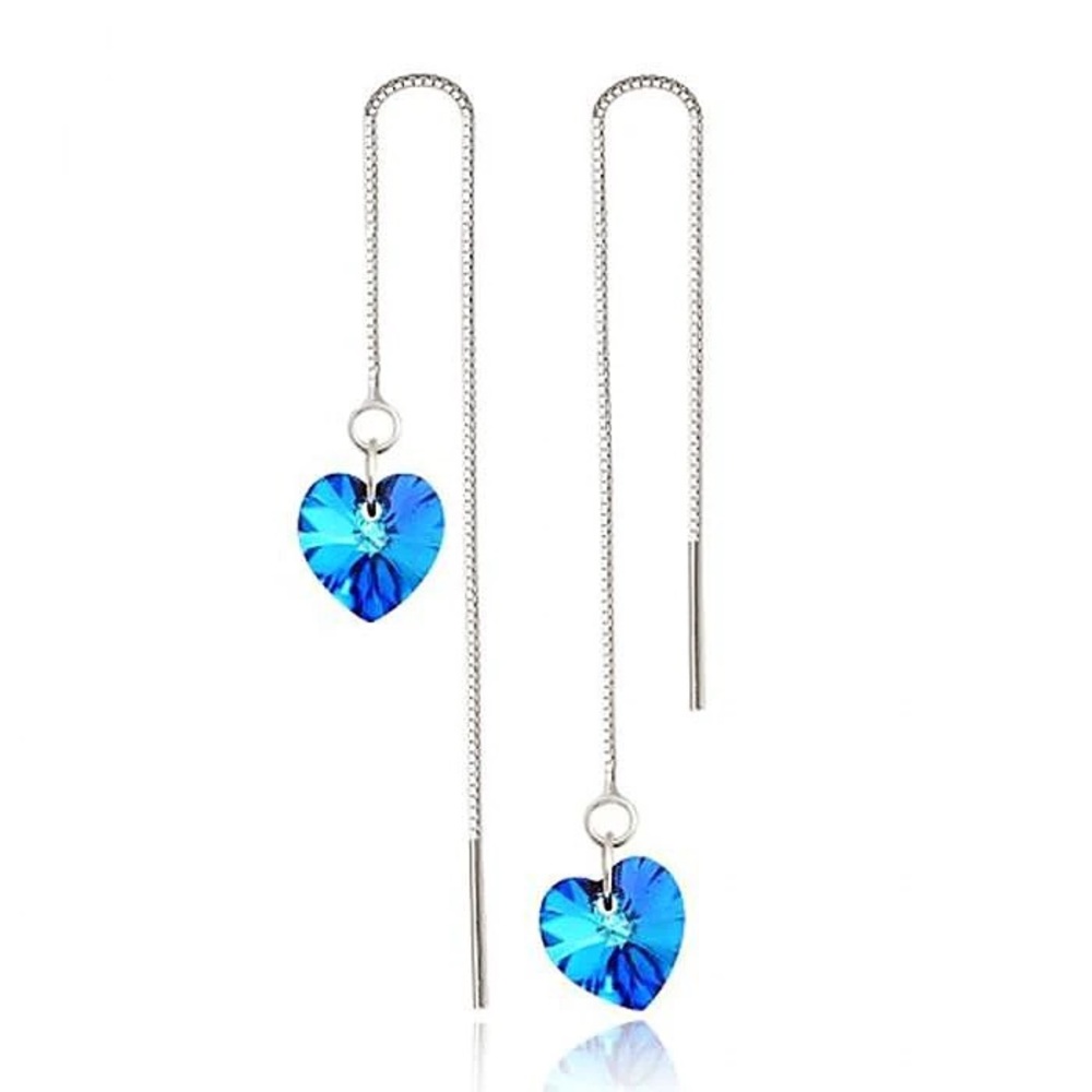 STERLING SILVER OCEAN BLUE EARRINGS